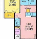 　亘理町　賃貸アパート　シャーメゾン城102号室　家賃44,000円　1LDK 画像1